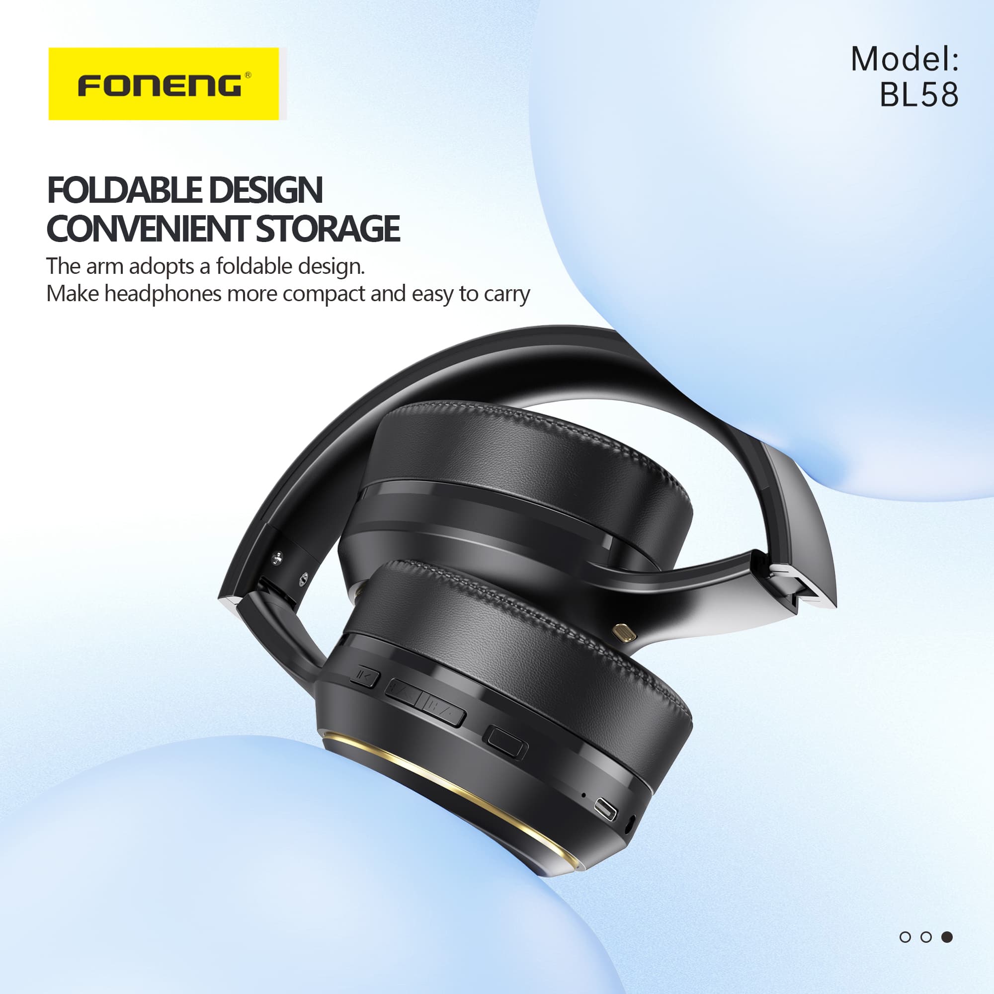 FONENG BL58 Foldable Bluetooth Headphone view 3