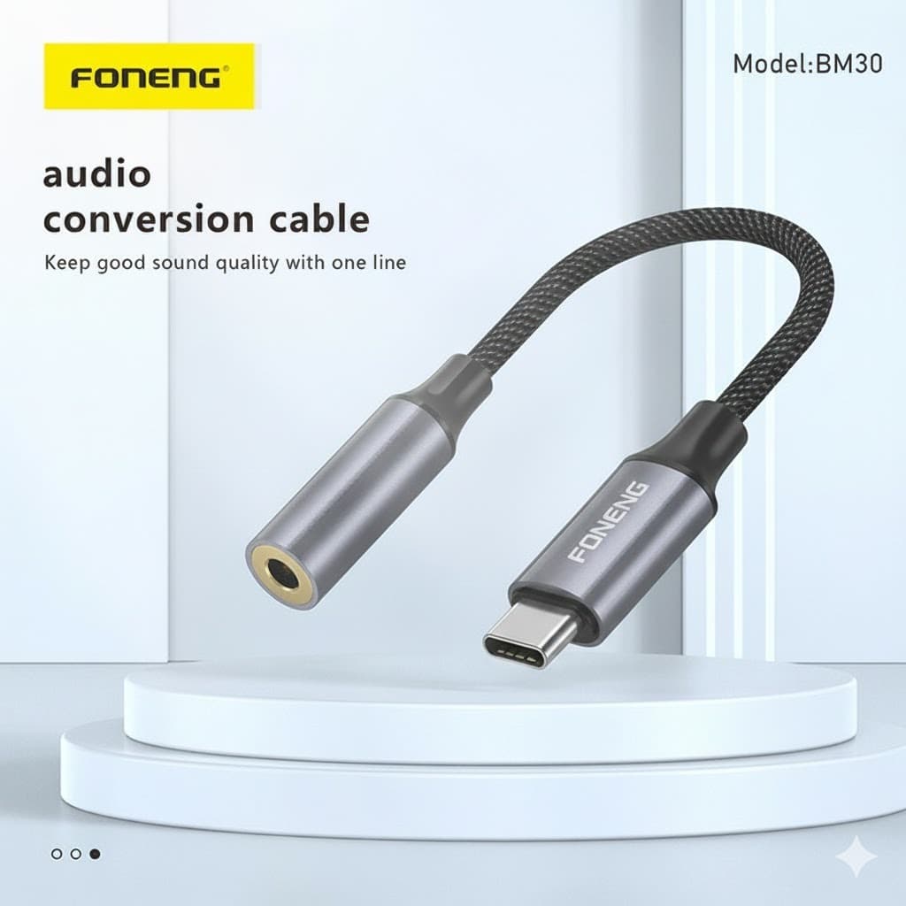 Foneng BM30 Metal Type C To 3.5mm Audio Cable view 2