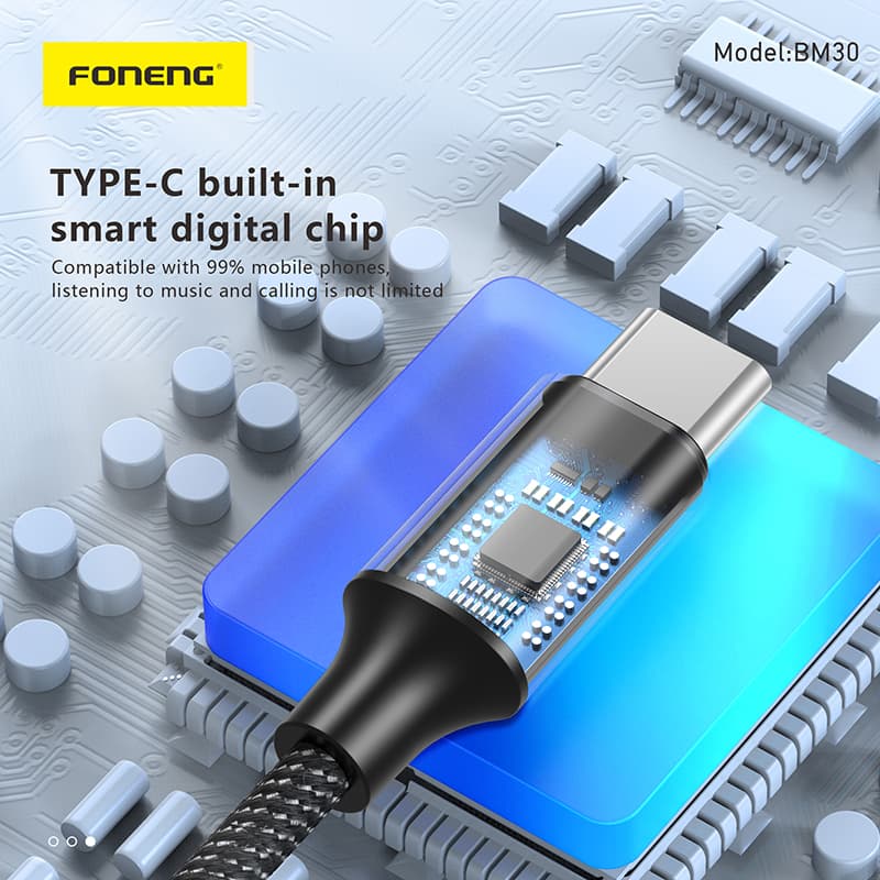 Foneng BM30 Metal Type C To 3.5mm Audio Cable view 3