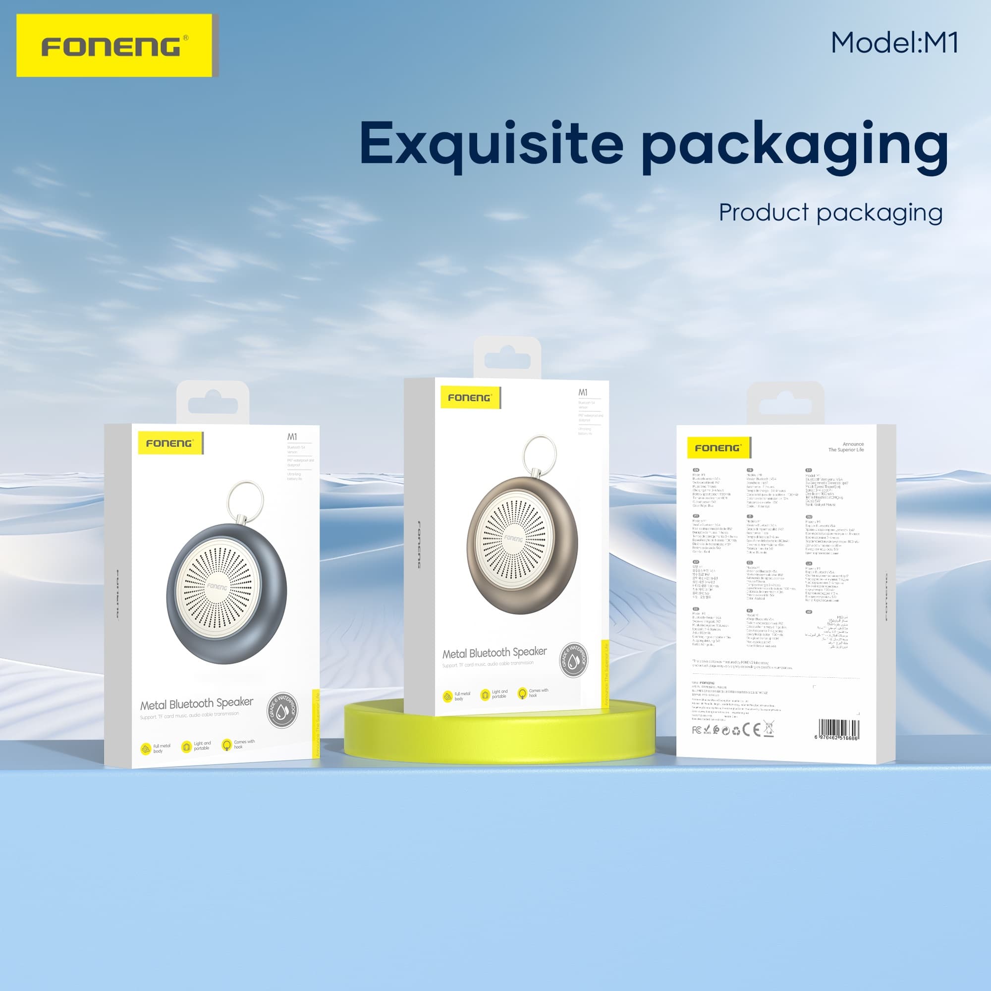 Foneng M1 Portable IP67 Waterproof Metal Bluetooth Speaker view 6