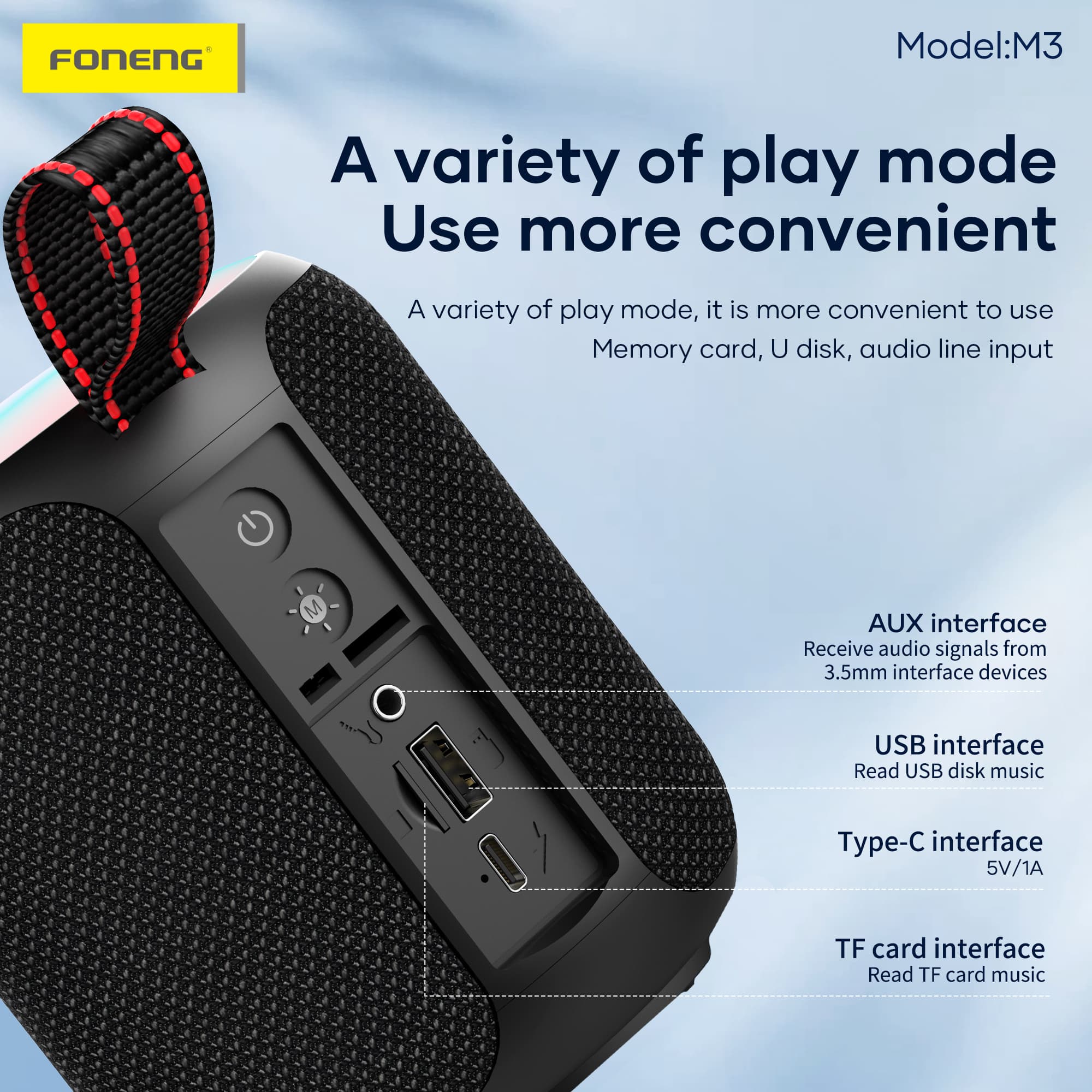 Foneng M3 10W Deep Bass Portable Waterproof Bluetooth Speaker view 5