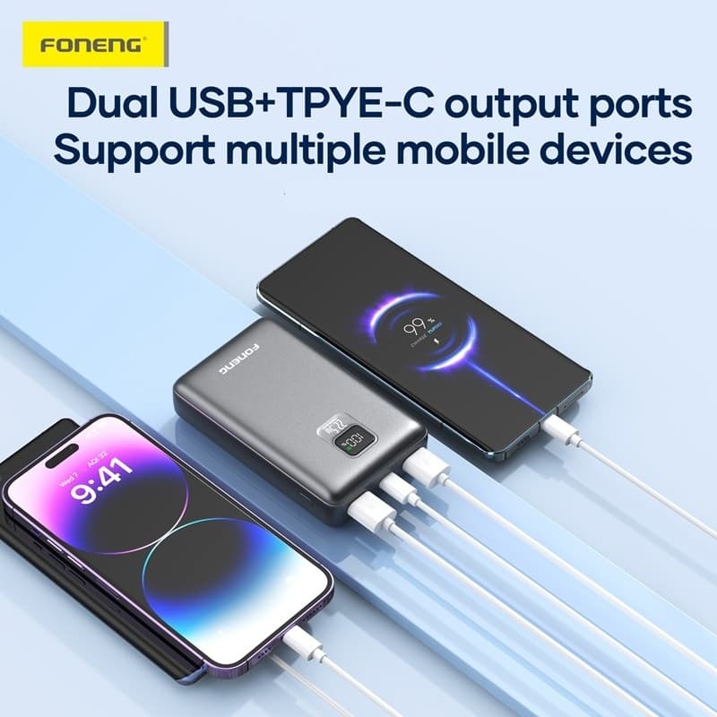Foneng PX126 20000mAh Fast Charging Power Bank 22.5W 3 Outputs view 4