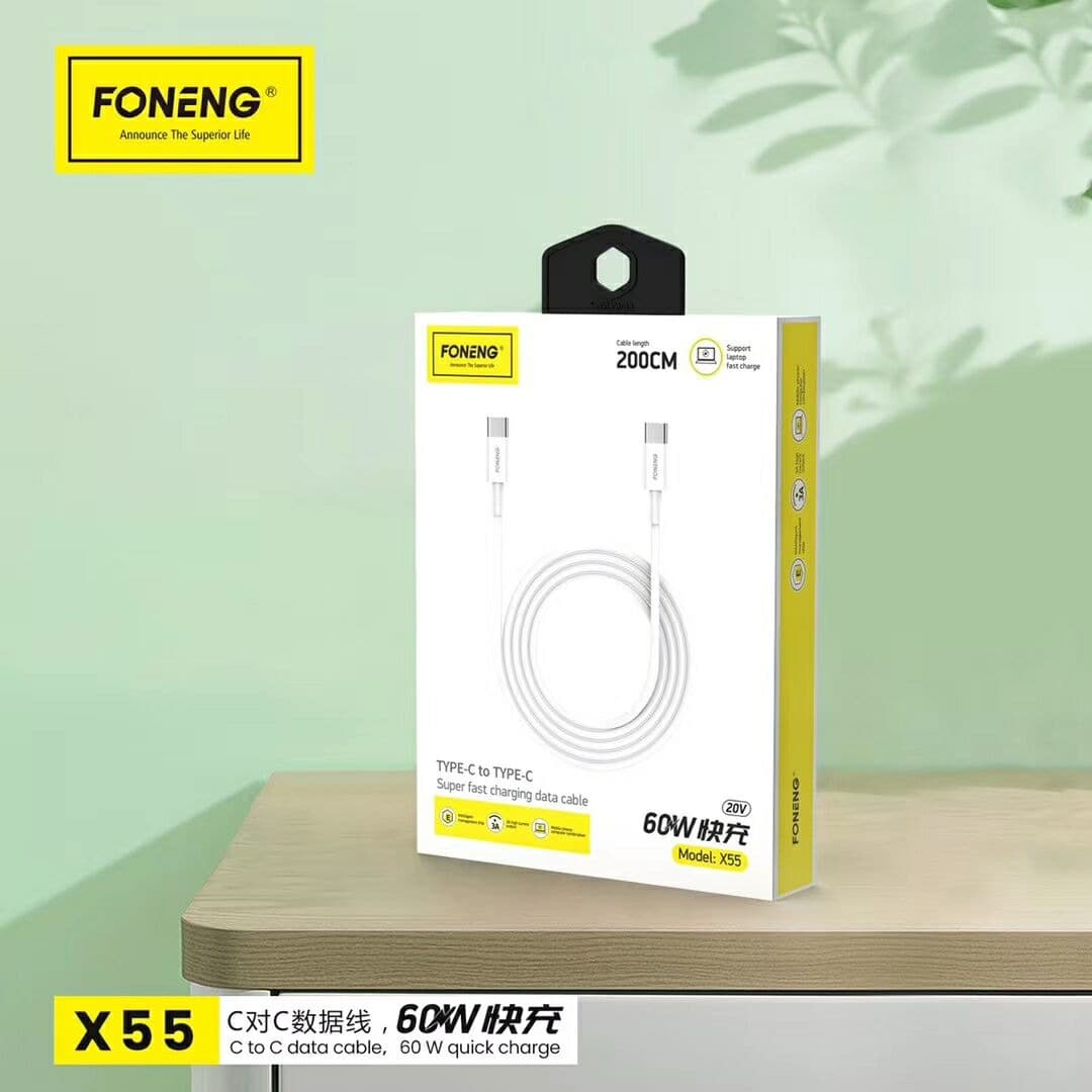 Foneng X55 60 Watt 2 Meter USB-C To USB-C Cable view 4