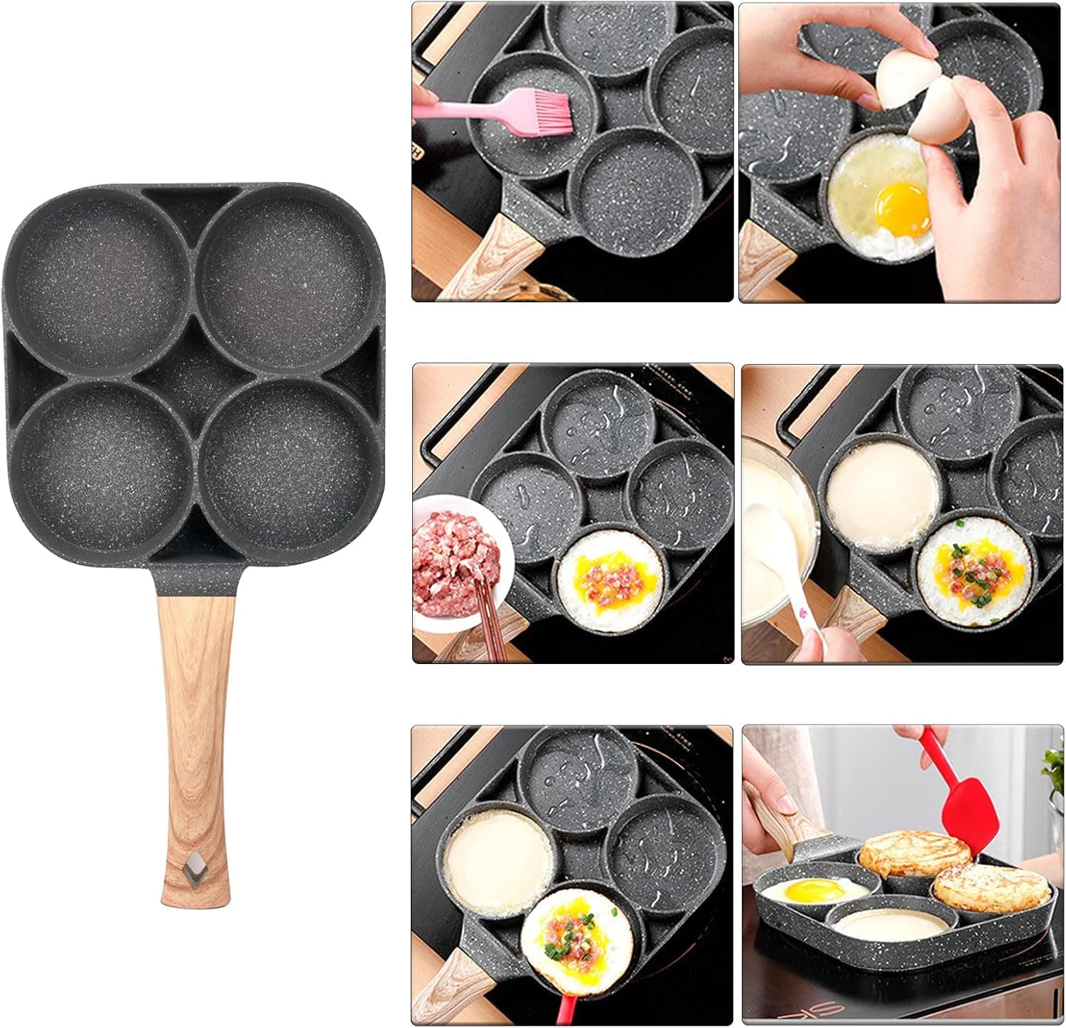 Four-Cup Egg Pan Non Stick Frying Egg Cooker For Breakfast view 2