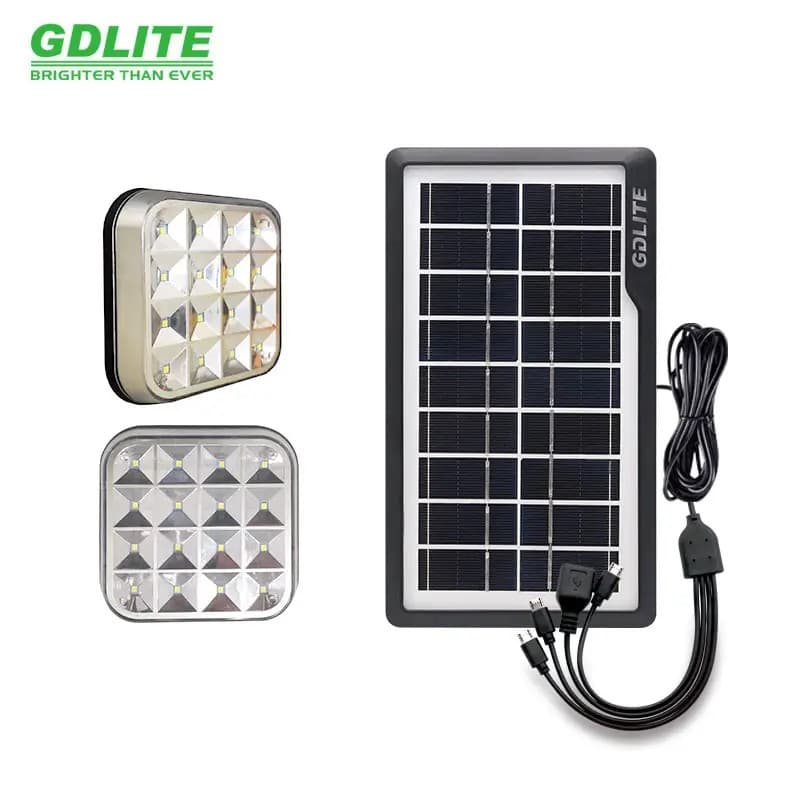 GDLITE GD30 6V 3.5W Home Solar Lighting System With 2 Pcs LED Rechargeable Light view 1