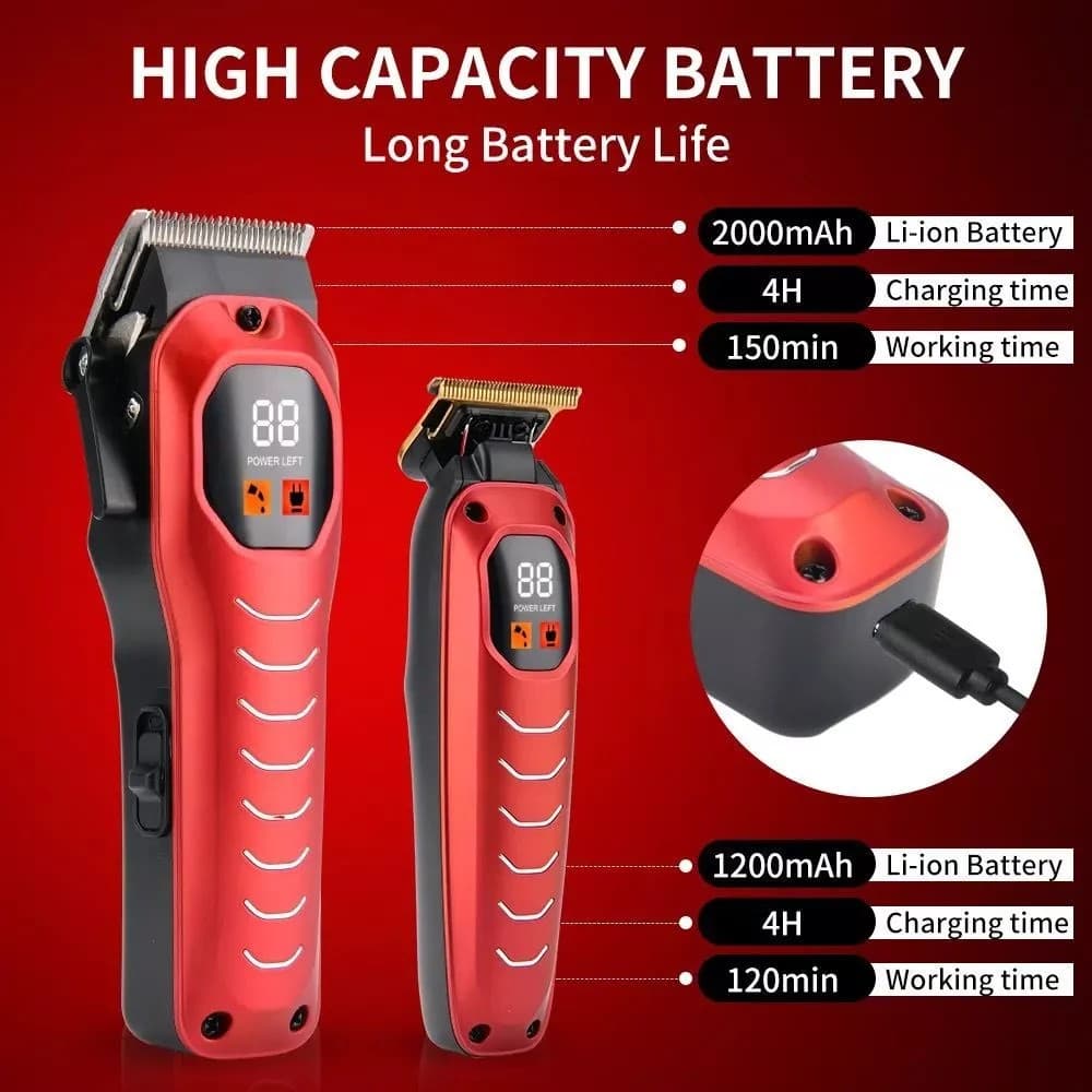 Geemy GM 8046 2 In 1 Set Professional Hair Clipper Trimmer Type C Charging view 3