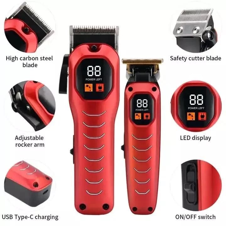 Geemy GM 8046 2 In 1 Set Professional Hair Clipper Trimmer Type C Charging view 2