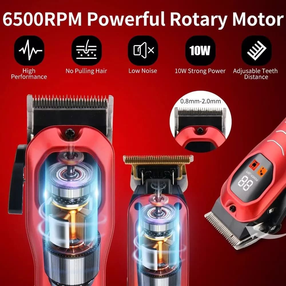 Geemy GM 8046 2 In 1 Set Professional Hair Clipper Trimmer Type C Charging view 4