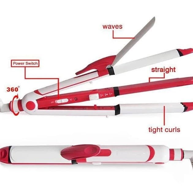 Gemei GM 1958 3 In 1 Hair Straightener Curler And Crimper Hair Iron view 3