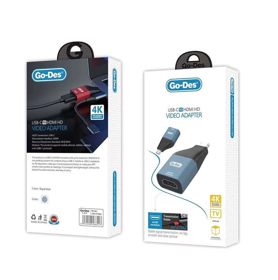 Go Des GD CT062 HDMI To Type-C Converter OTG 4K@30Hz view 3