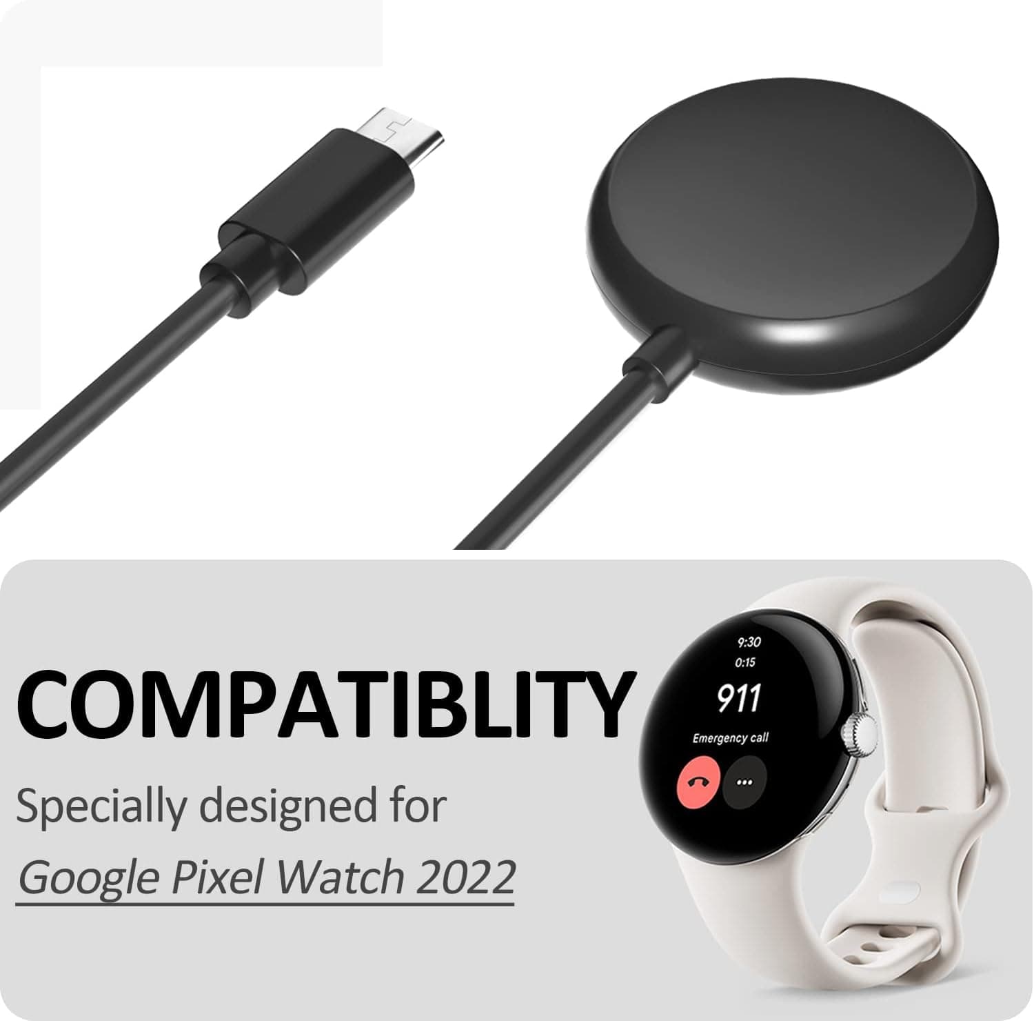 Google Pixel Watch 1 USB C Fast Magnetic Wireless Charger view 2