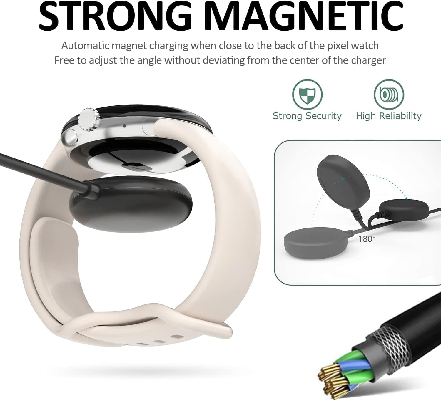 Google Pixel Watch 1 USB C Fast Magnetic Wireless Charger view 4