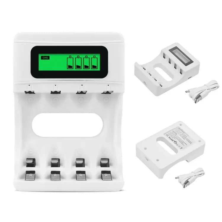 Goop GD 04K AA/AAA Ni-MH/Ni-Cd Smart Super Quick Battery Charger with USB Input/1.4 LCD Display view 1