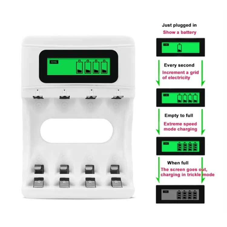 Goop GD 04K AA/AAA Ni-MH/Ni-Cd Smart Super Quick Battery Charger with USB Input/1.4 LCD Display view 3