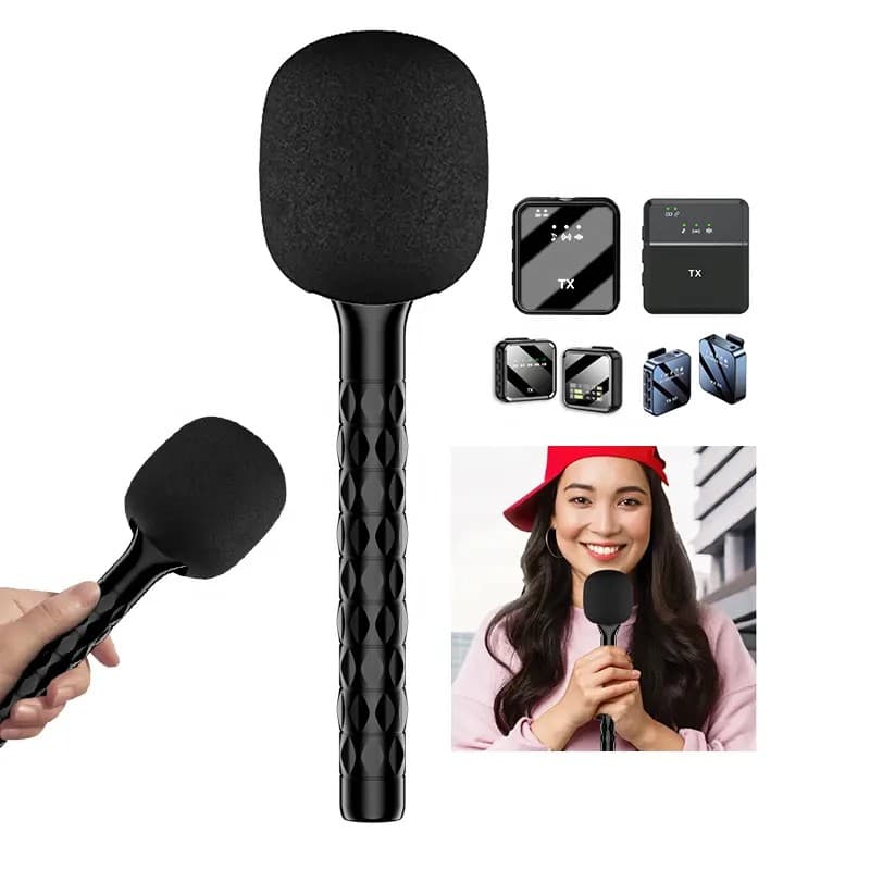 H1 Wireless Microphone Holder Stand Interview Hand Stick view 1
