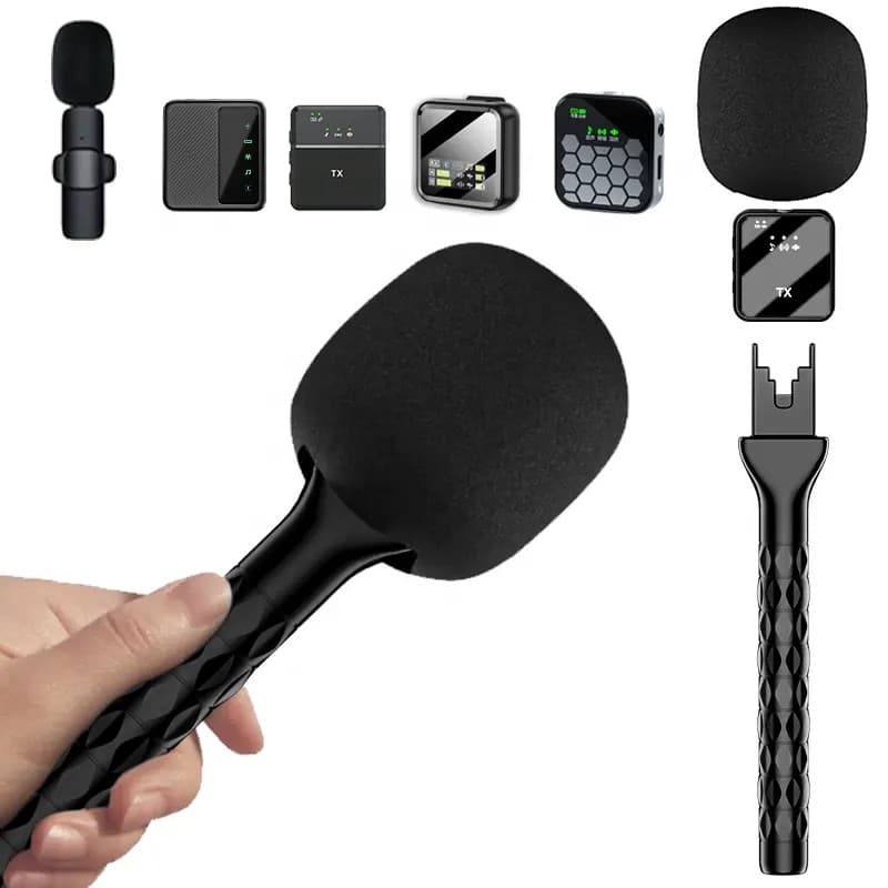 H1 Wireless Microphone Holder Stand Interview Hand Stick view 3