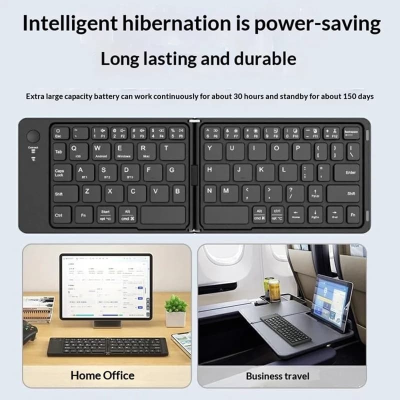 HB028 Foldable Slim Bluetooth Keyboard Type C Rechargeable view 5