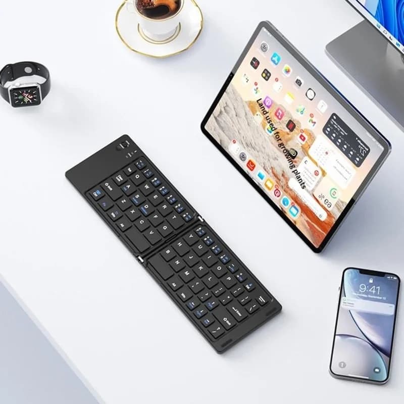 HB028 Foldable Slim Bluetooth Keyboard Type C Rechargeable view 3