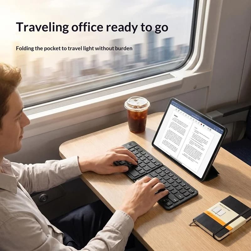 HB028 Foldable Slim Bluetooth Keyboard Type C Rechargeable view 6