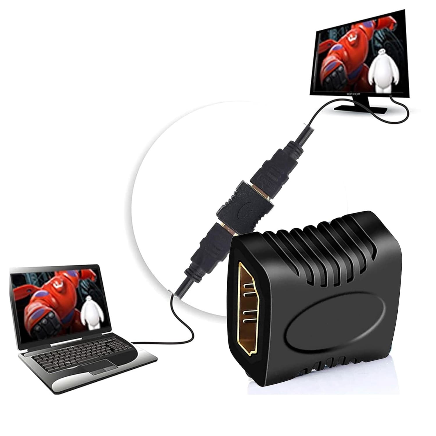 HDMI Female To HDMI Female Cable Adapter Extender Coupler view 1