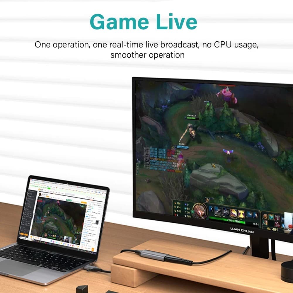 HDMI To 2 In 1 Video Capture Card Type C USB view 3