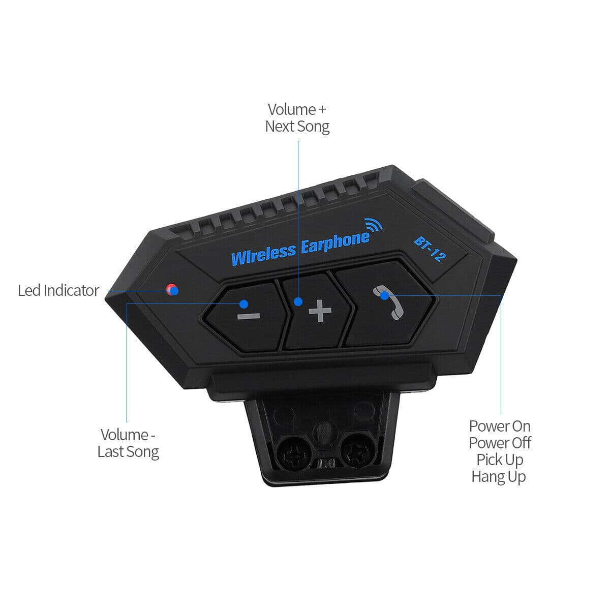 Helmet Bluetooth Headset BT12 Motorcycle Helmet Communication System view 2