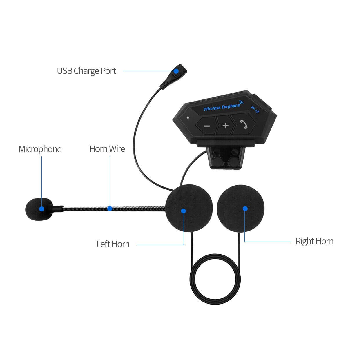 Helmet Bluetooth Headset BT12 Motorcycle Helmet Communication System view 4
