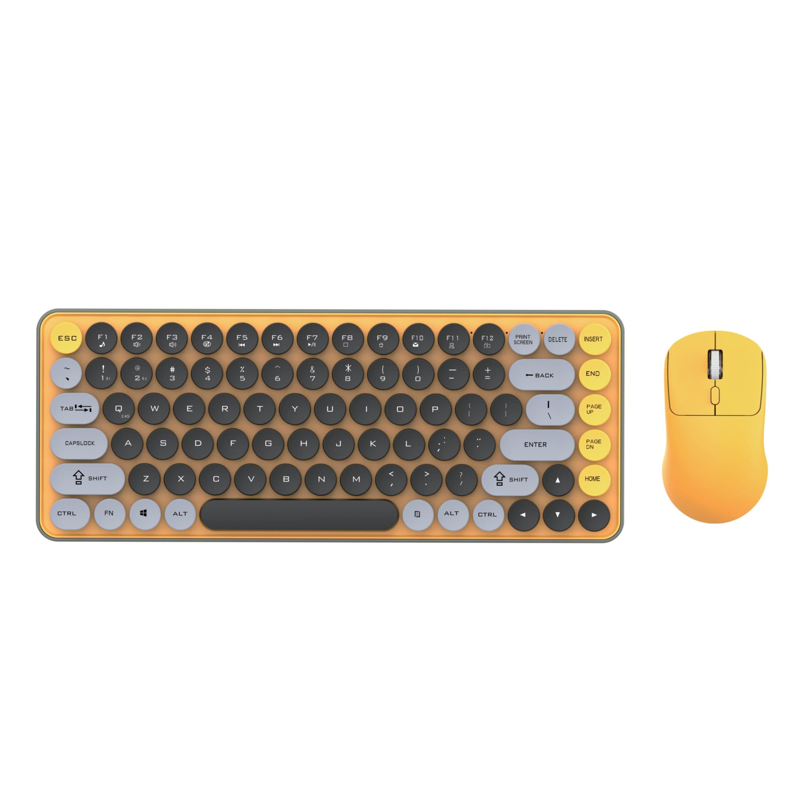 HK05 Two Modes Wireless Keyboard & Mouse Combo – Retro Round Keycaps (2.4G + Bluetooth) view 1