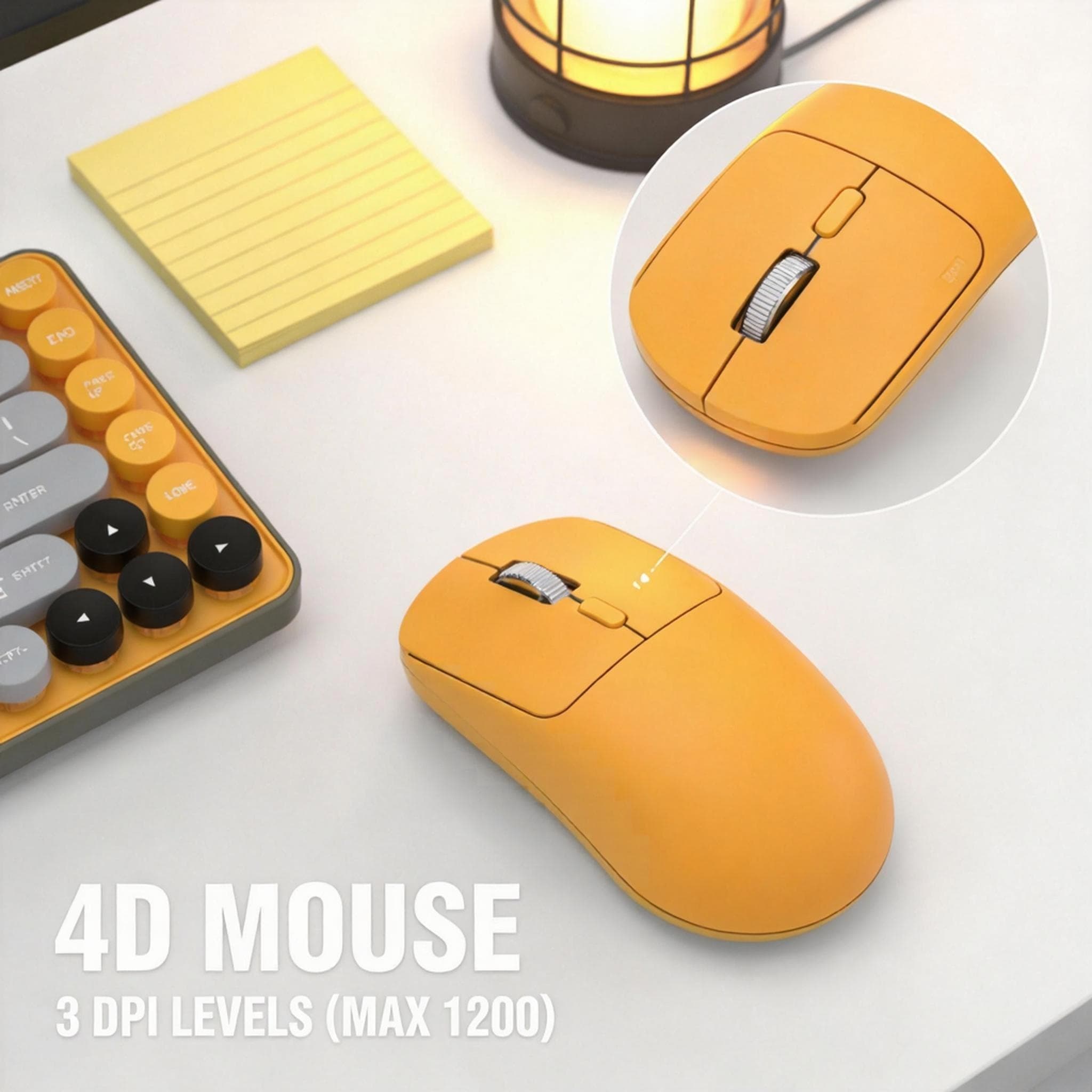 HK05 Two Modes Wireless Keyboard & Mouse Combo – Retro Round Keycaps (2.4G + Bluetooth) view 6