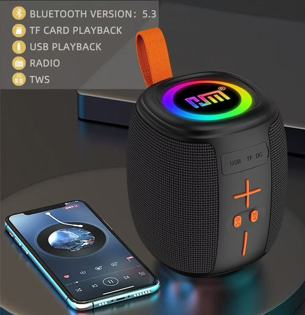HM 802 Portable Bluetooth Speaker With RGB Lights And Powerful Bass view 3