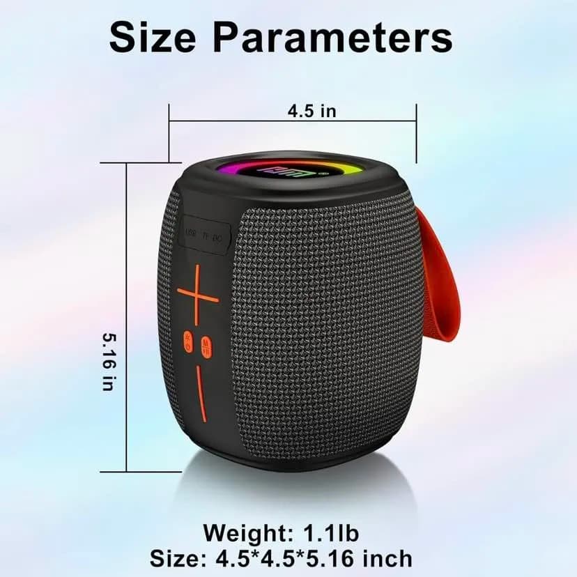 HM-805 Portable Bluetooth 5.3 Speaker with RGB Lights & IPX4 Waterproofing view 2