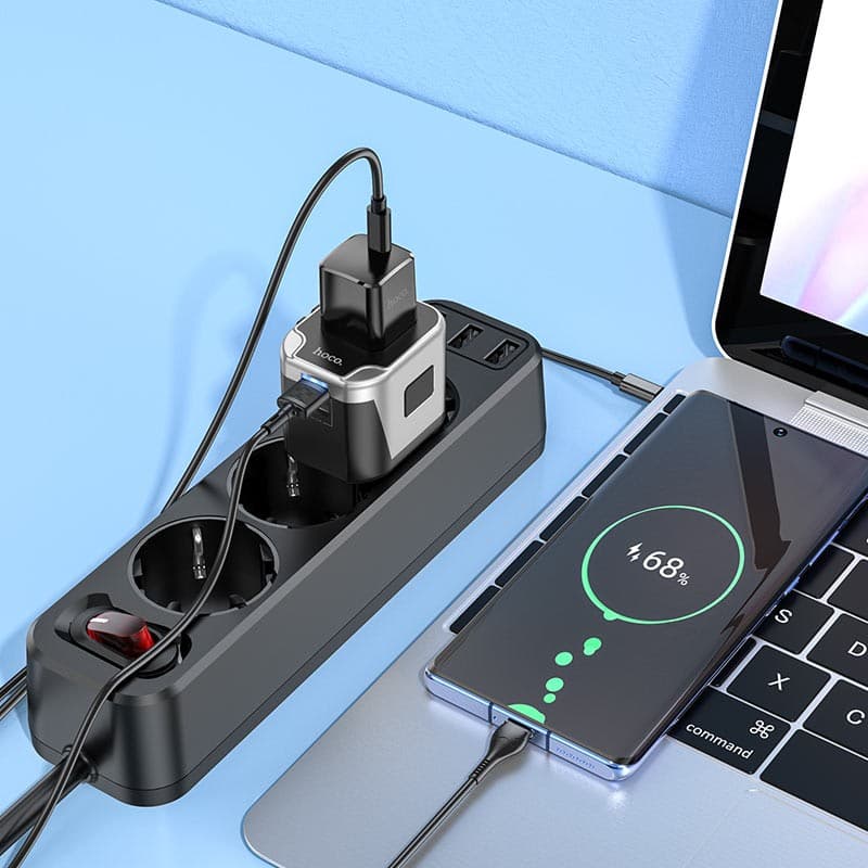 Hoco AC5 Level Wall Charger With Plug Converter Travel Adapter view 4