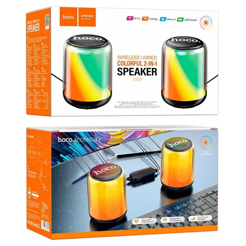 Hoco BS56 Wireless And Wired Colorful Speaker view 3