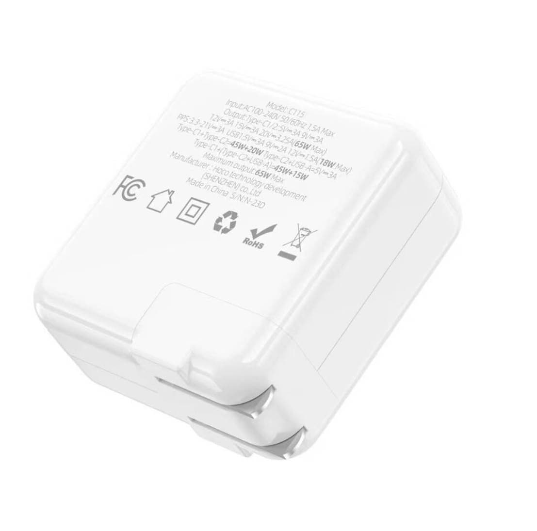 Hoco C115 PD 65W Wall Charger With Three Ports view 2