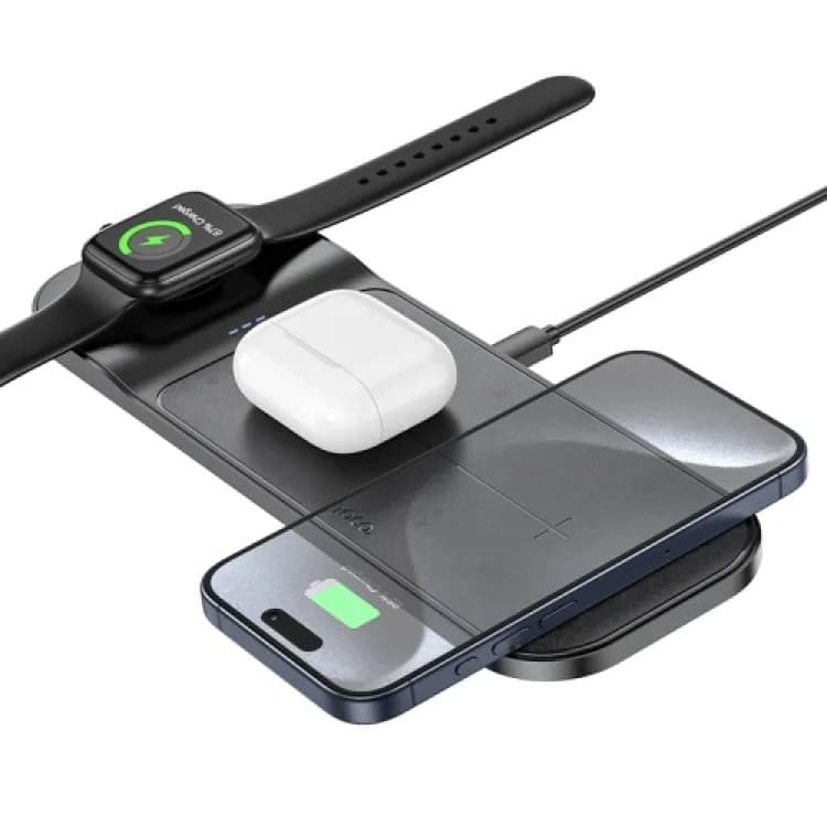 Hoco CQ5 Step 3-In-1 Wireless Fast Charger view 1