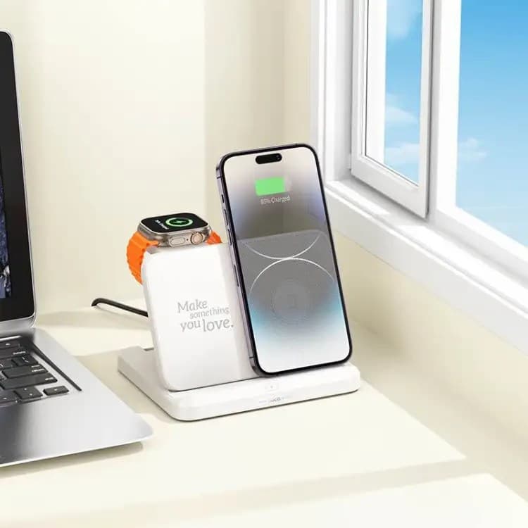 HOCO CQ7 Pass Folding 3-in-1 Wireless Fast Charger view 2