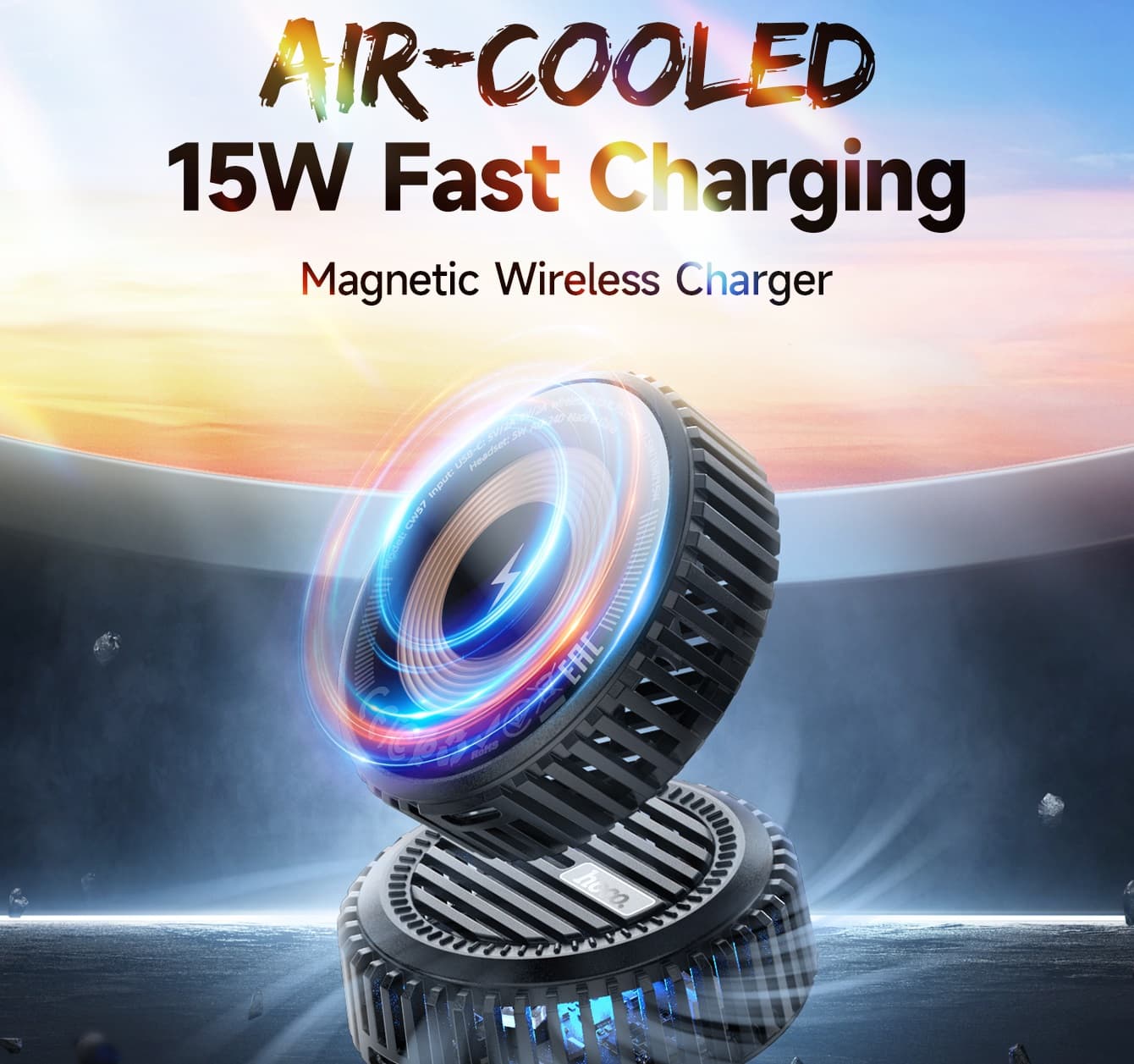HOCO CW57 Air Cooled 15W Magnetic Wireless Fast Charger view 1