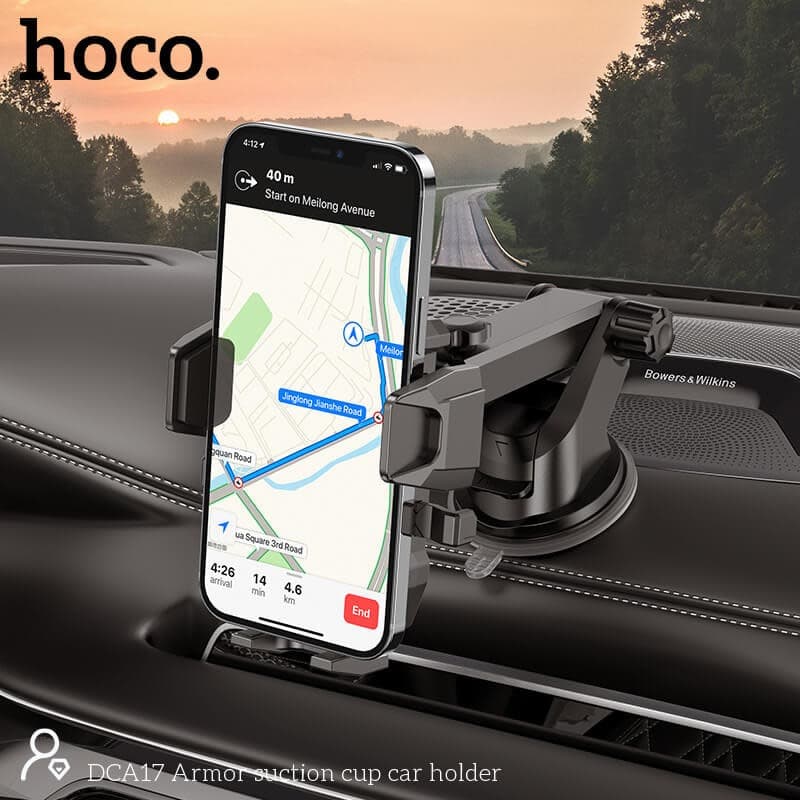 Hoco DCA17 Armor Suction Cup Car Phone Holder view 3