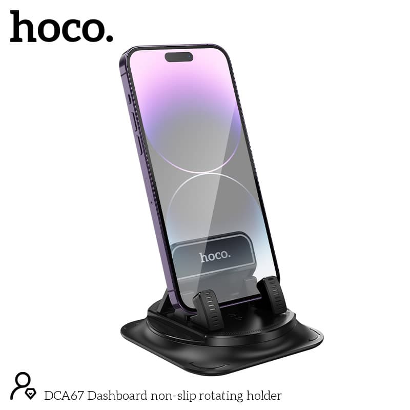 Hoco DCA67 Non Slip Rotating Car Phone Holder For Dashboard view 4