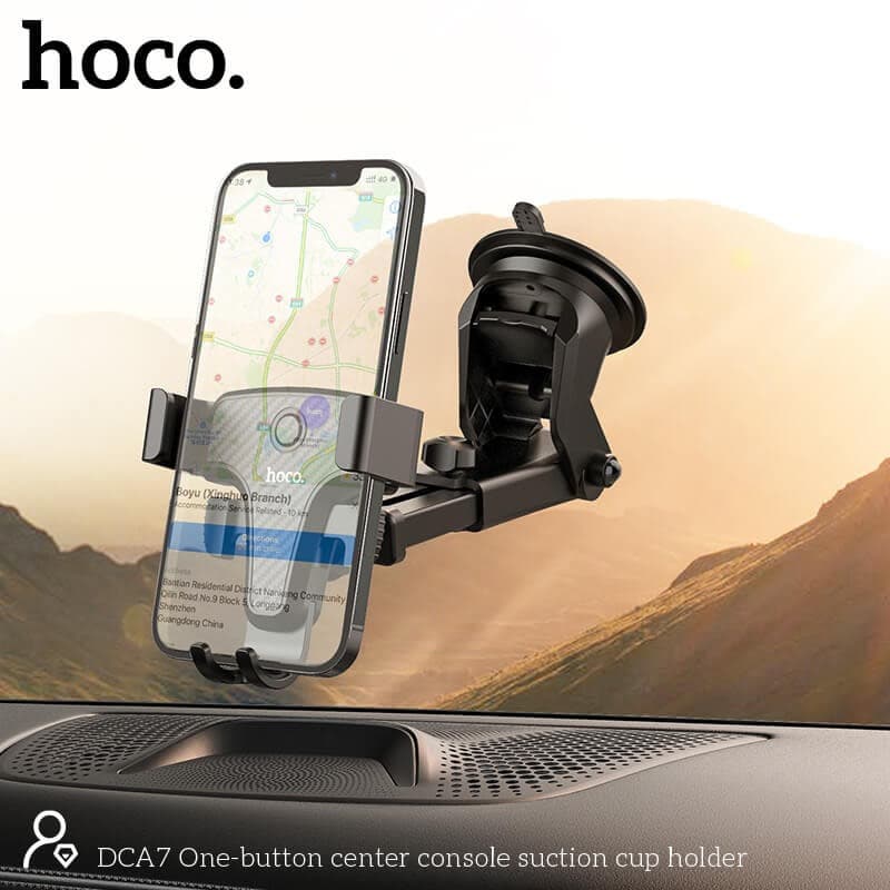 Hoco DCA7 One Button Center Console Suction Cup Car Phone Holder view 3