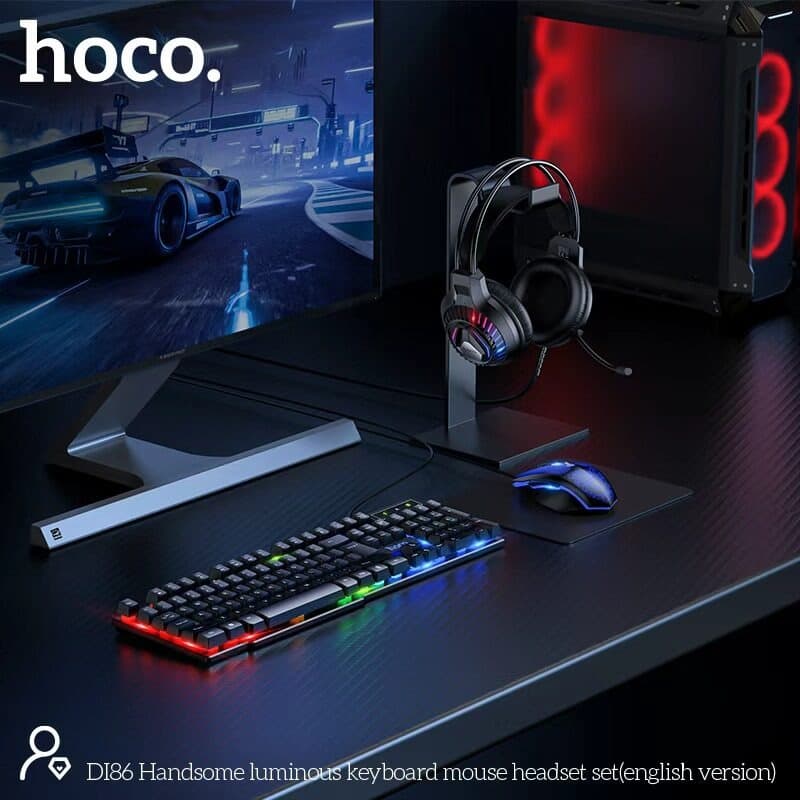 Hoco DI86 4 In 1 Gaming Set Headphone Mouse Keyboard Mousepad view 2
