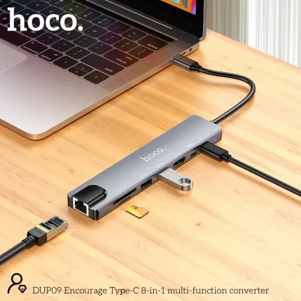 Hoco DUP09 8-in-1 Docking Hub Converter Adapter view 5