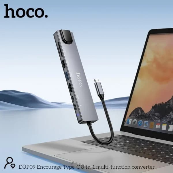 Hoco DUP09 8-in-1 Docking Hub Converter Adapter view 4