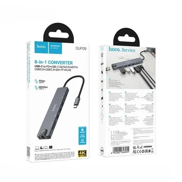 Hoco DUP09 8-in-1 Docking Hub Converter Adapter view 6
