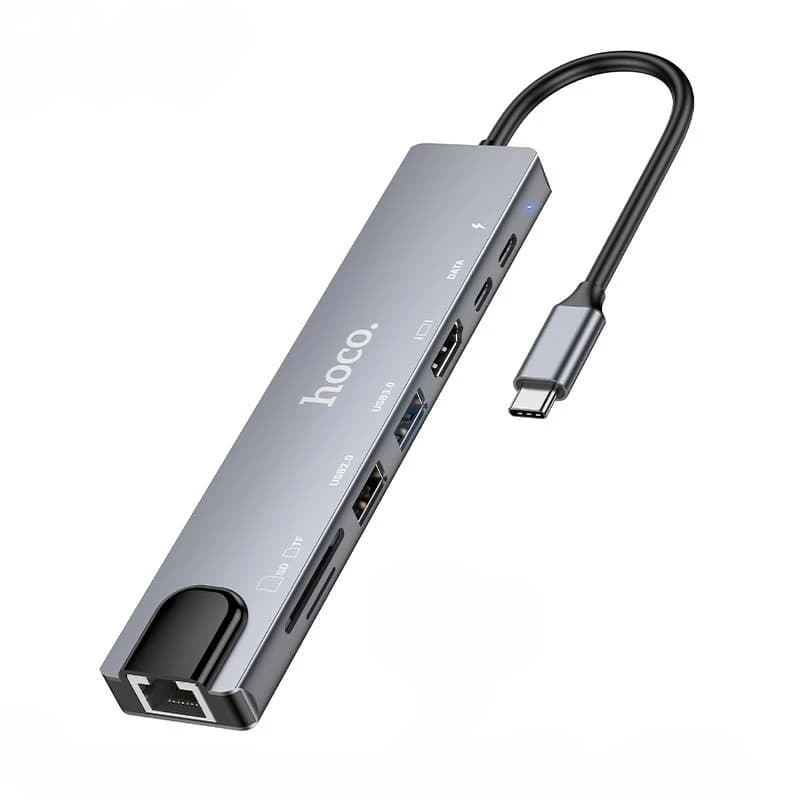 Hoco DUP09 8-in-1 Docking Hub Converter Adapter view 1