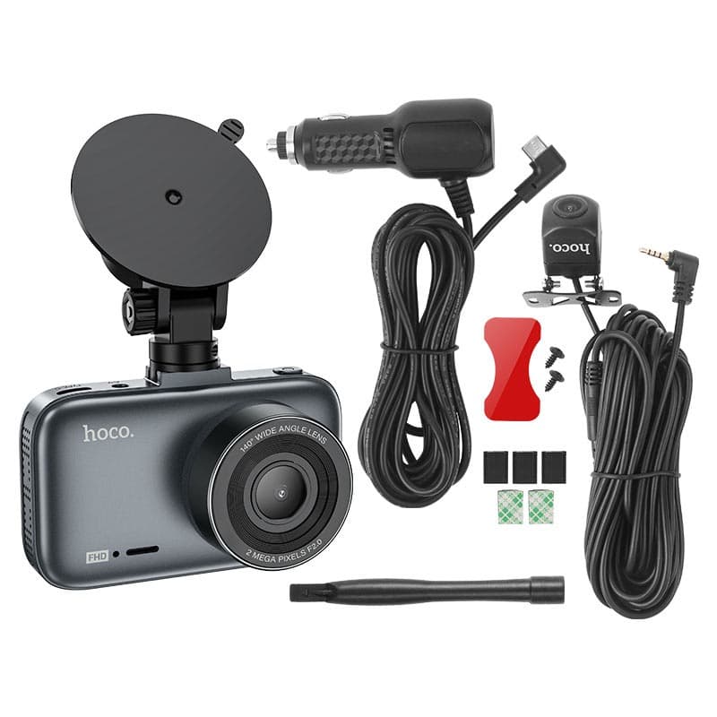HOCO DV6 Dual-Channel Dash Cam Front 1080p + Rear 720p, 3″ IPS Screen view 3