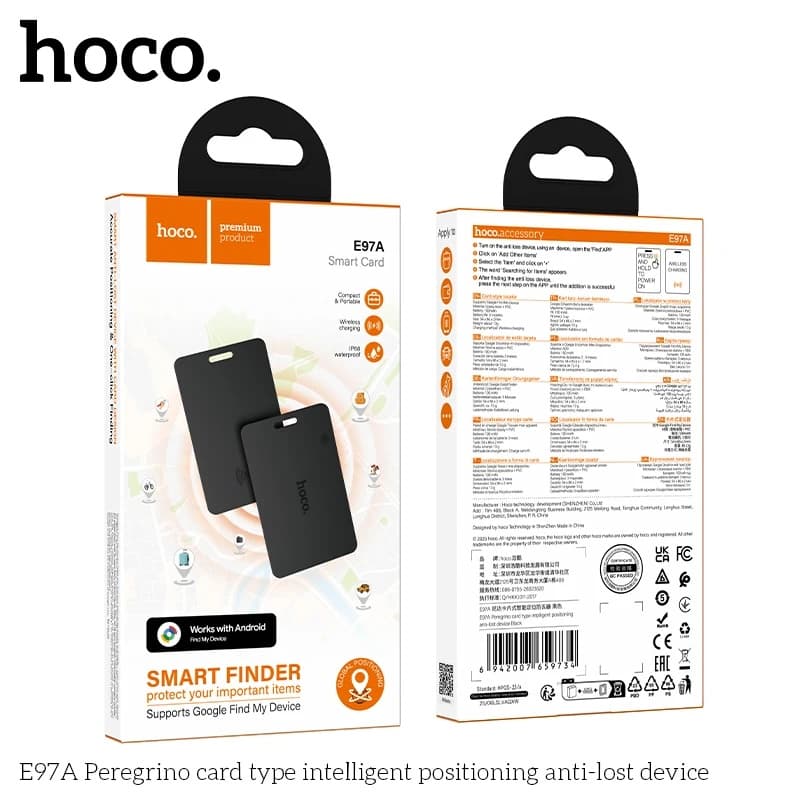 HOCO E97A Wireless Charging Smart Tracker Card For Android Google Find My Device Compatible view 5