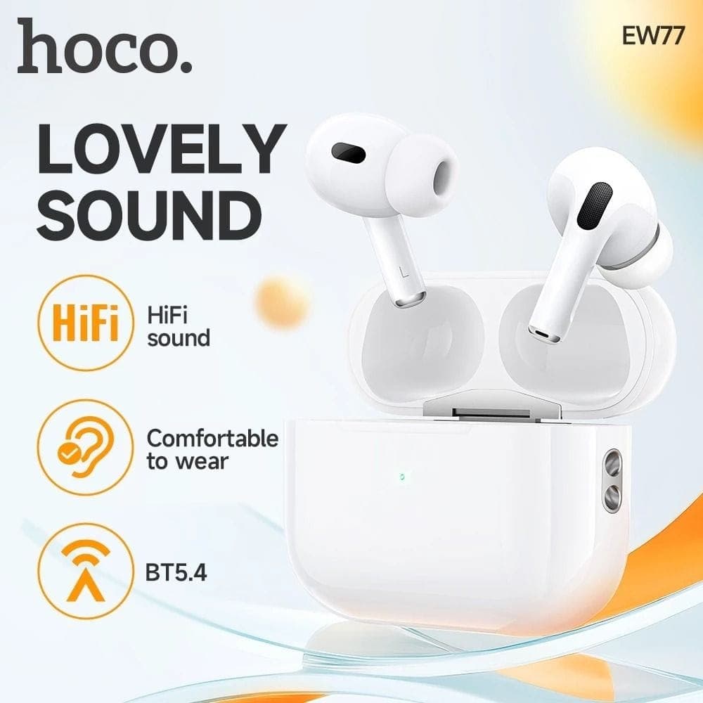 Hoco EW77 True Wireless Bluetooth 5.4 Earbuds Hi-Fi Stereo Sound With Smart Touch Control view 2