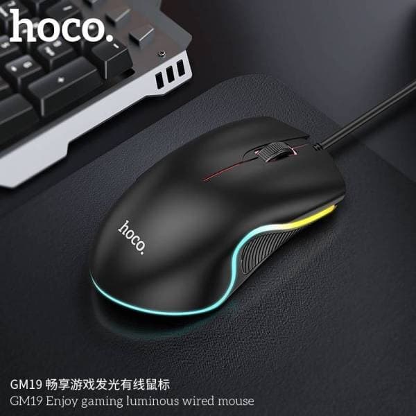 Hoco GM19 LED Flashing Gamer Wired Mouse view 2