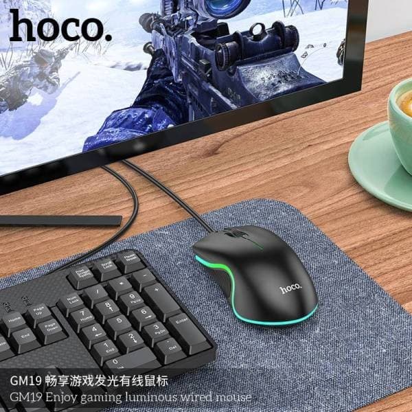Hoco GM19 LED Flashing Gamer Wired Mouse view 3